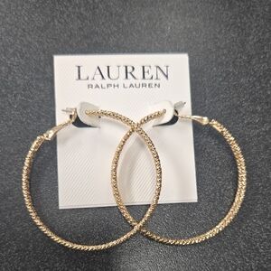 Lauren Ralph Lauren Textured Gold Hoop Earrings✨️ NWT